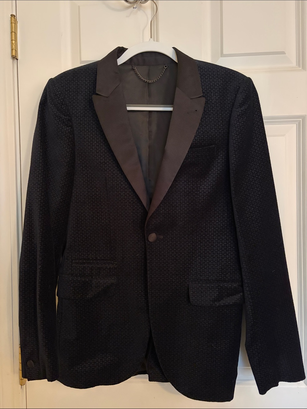 Topman Black Textured Men's Blazer - Modern Single-Button Jacket